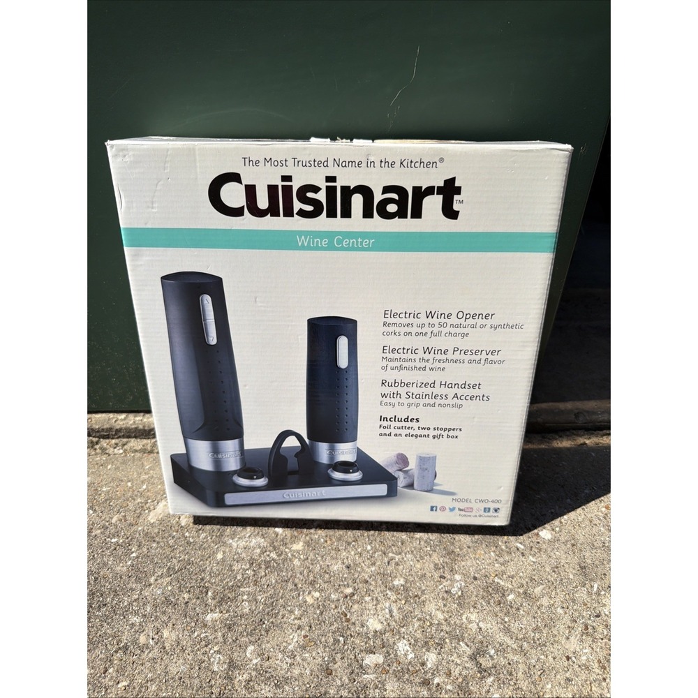 Cuisinart CWO-400 Electric Wine Center W/ Electric Wine Opener & Preserver Black